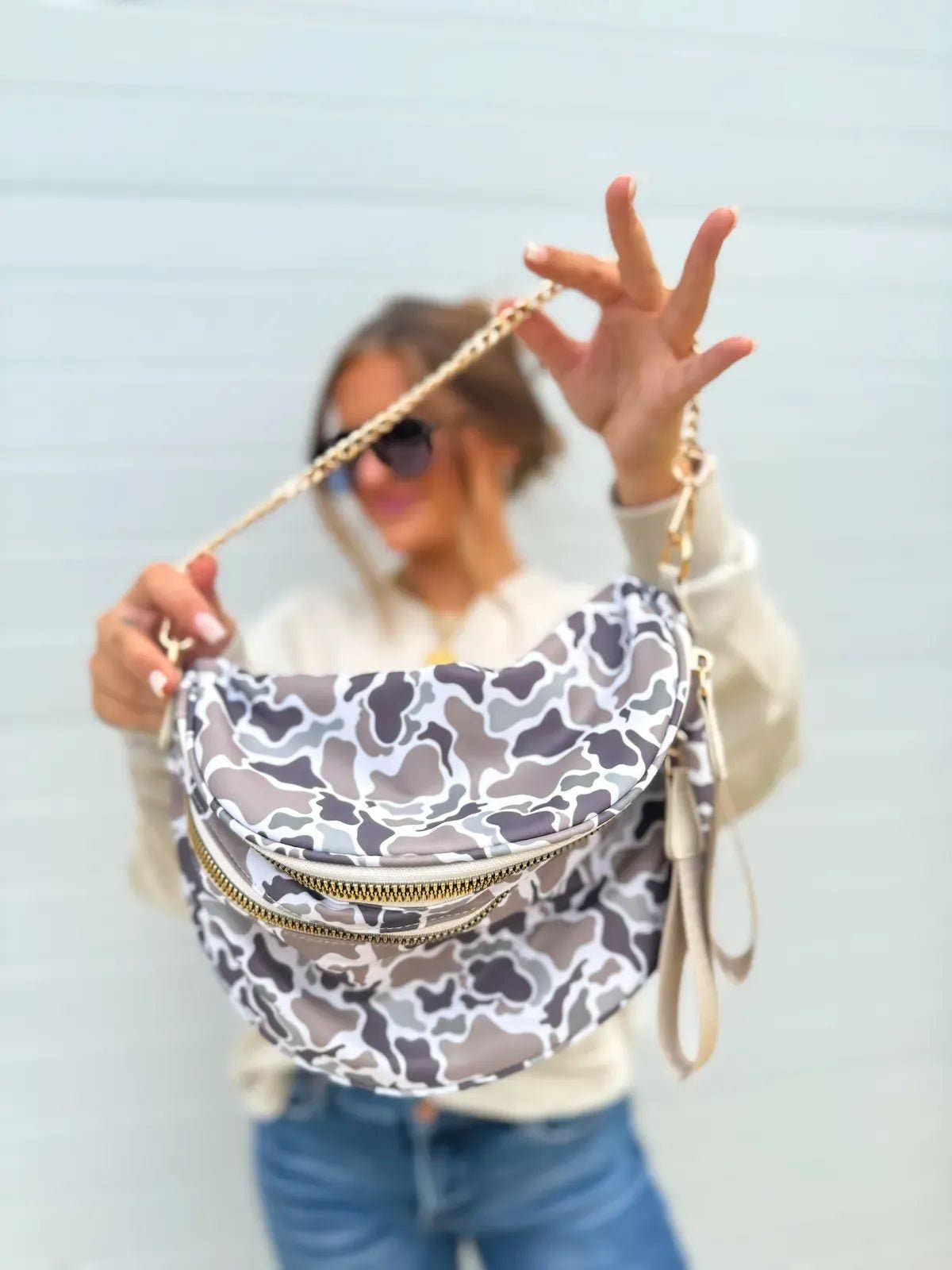 SF221013 Camo Jungle Nylon Sling/Crossbody Bag